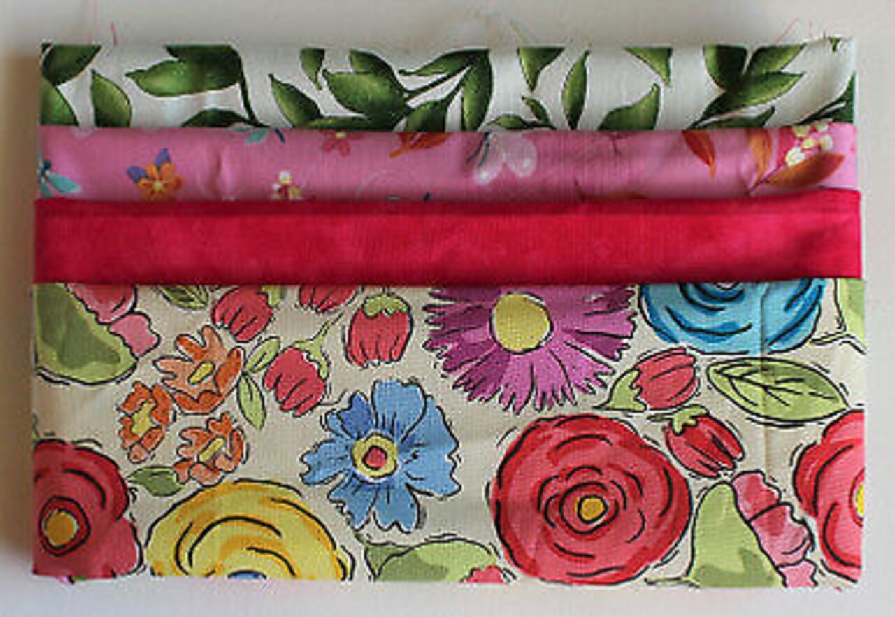 Fat Quarter Bundle of Four Pink Novelty Prints Pink Cotton Fabric